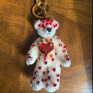 Prada red crystal Swarovski bear keychain (RARE)